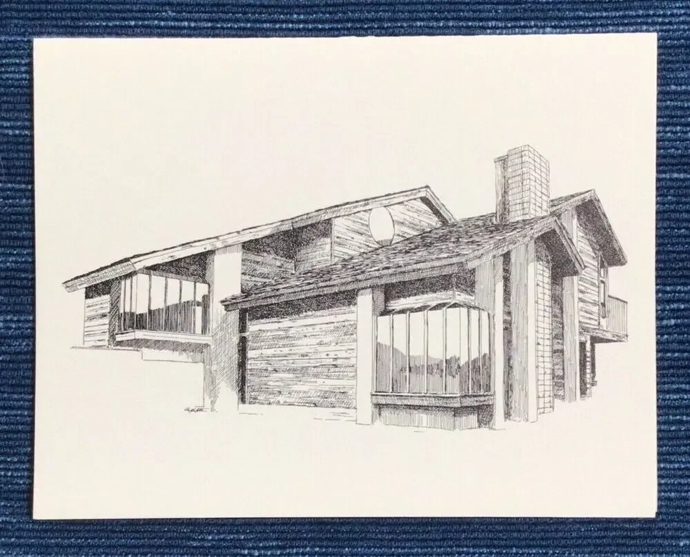 Vintage 1980 Bakersfield California Notecard Card The Kern View Estate B 770A